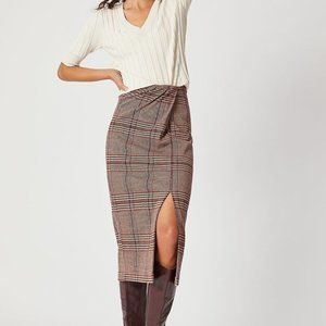 Maeve Brennan Plaid Midi Skirt